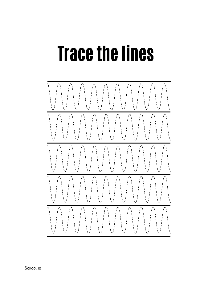 Free Printable Line Tracing Worksheets 110 For Kids Nursery