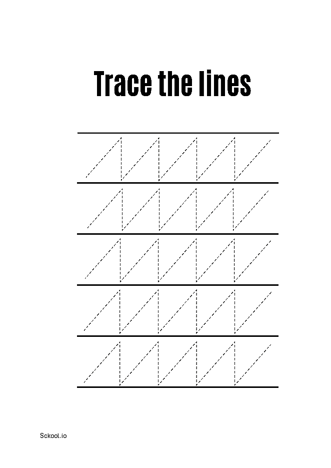 Free Printable Line Tracing Worksheets 114 For Kids Nursery